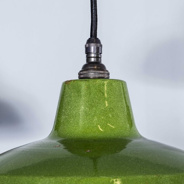 Metal Classic Green Hanging Lamp from Revo, 1940s For Sale - Image 7 of 10