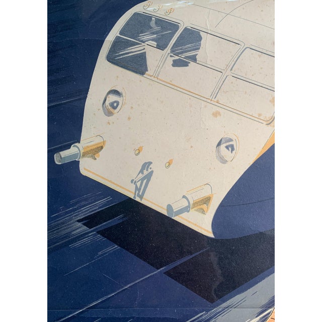 Paper Bugatti Litho Automobiles and Railcars Poster by R. Geri, 1935 For Sale - Image 7 of 8