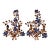 Large Mid-Century Pair of Tole & Crystal Leaves and Flowers Sconces For Sale