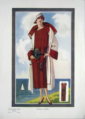 1920s Vintage La Femme Chic 174, Ensemble Sportif, Print
