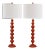 31.5 Inch H Stacked Ball Table Lamp in Blood Orange - a Pair For Sale