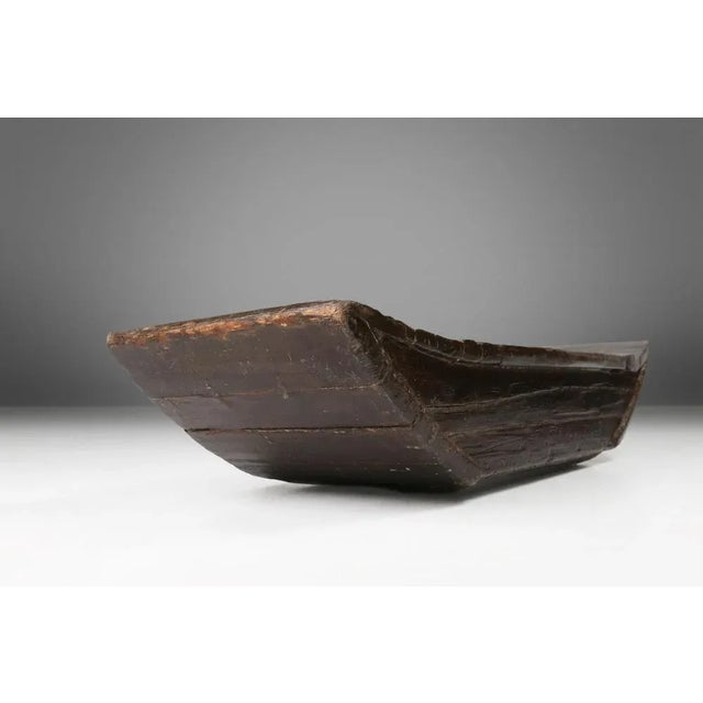 Antique Handmade Wooden Wabi Sabi Trough or Bowl, 19th Century For Sale - Image 4 of 13