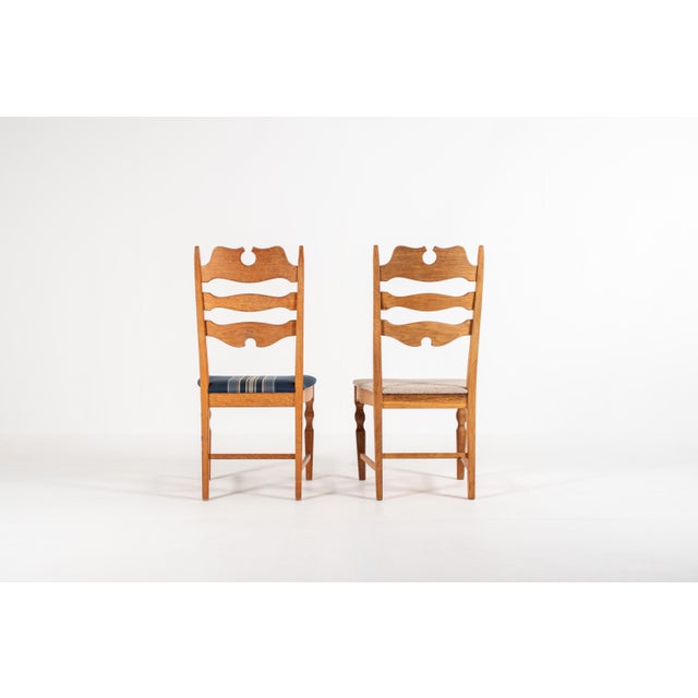 A beautiful set of eight Danish dining chairs designed by Henning Kjærnulf for EG Kvalitetsmøbel, Denmark, circa 1960s....