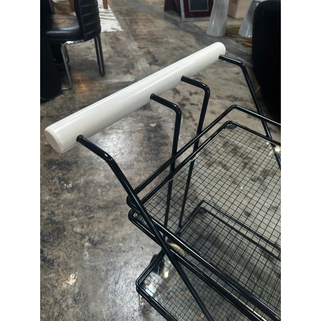 1980s Modern Italian Bar Cart For Sale In Los Angeles - Image 6 of 8