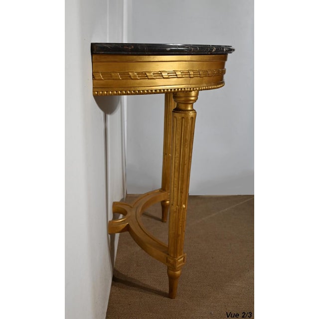 Louis XVI Style Console Table in Marble and Golden Wood For Sale - Image 18 of 18