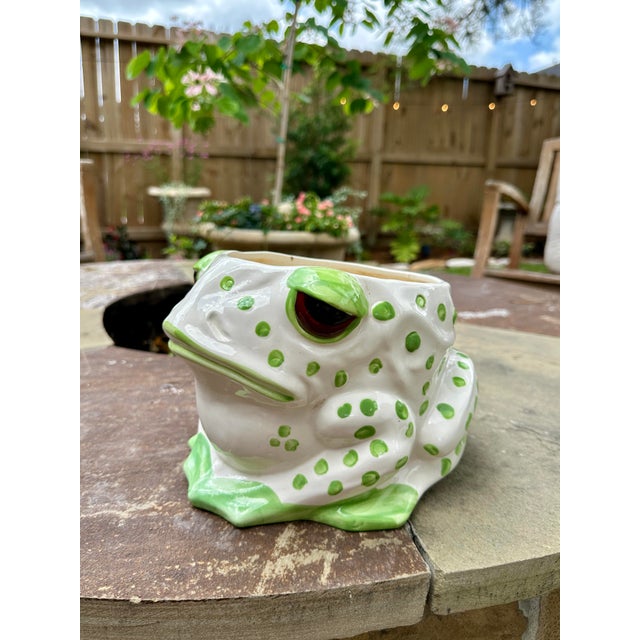 Vintage MCM 1970s Fitz and Floyd Spotted Frog Planter For Sale In Houston - Image 6 of 12