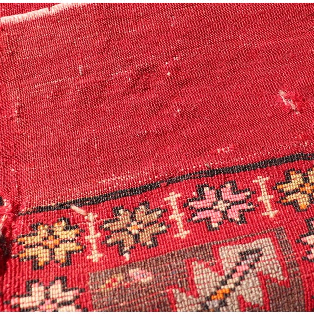 Pair of Antique Turkish Sampler Rugs With Coral, Yellow and Brown Colors For Sale - Image 11 of 12