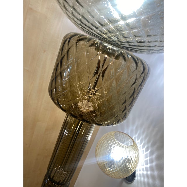 Contemporary "Ballotton" Fumè and Grey Murano Glass Floor Lamp For Sale - Image 6 of 12