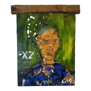 Incredible Abstract Portrait Painting by Vladimir Prodanovich, 33.5” X 28.25” For Sale