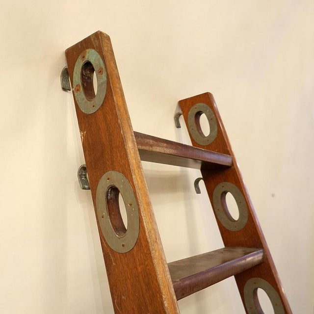 Vintage Wooden Ship Boat Ladder Wear consistent with age and use. Measures : 47cmx~94cm H:203cm