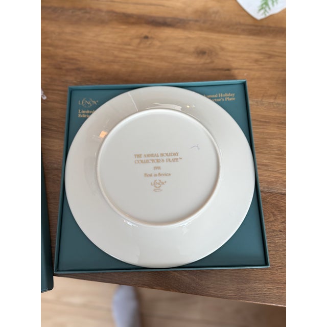 Ceramic Lenox 1991 Holiday Christmas Serving Plate First Limited Edition For Sale - Image 7 of 10