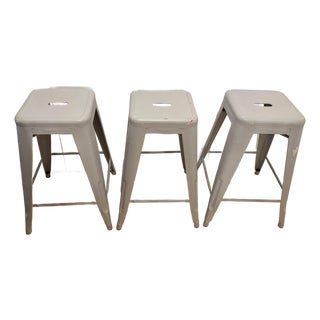 Tolix Marais H65 Steel Counter Stools by Xavier Pauchard, Set of 3 For Sale