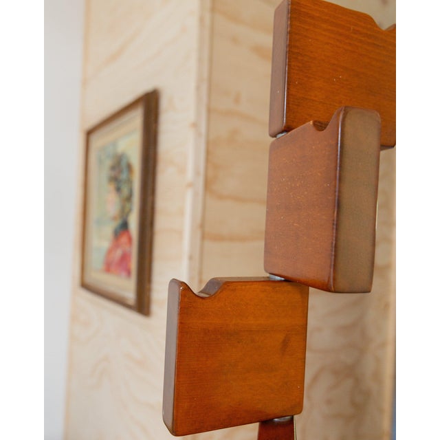 Vintage Coat Rack in Chrome and Wood, 1960s For Sale - Image 9 of 11