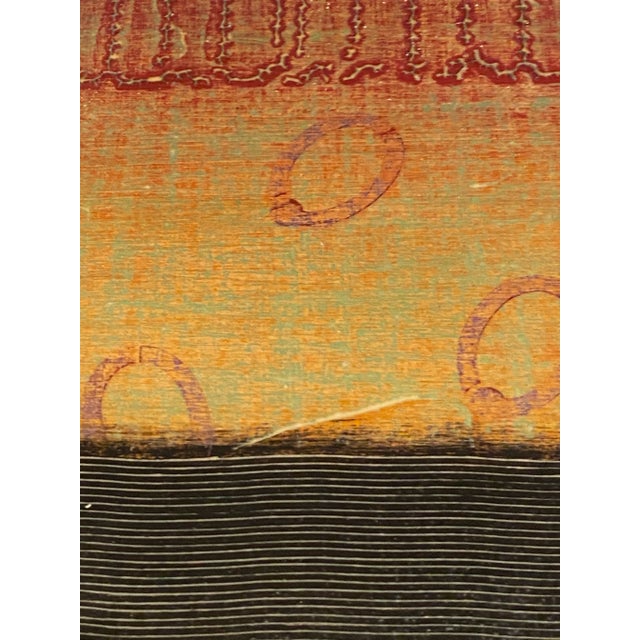 Textile Rebecca Koury Acrylic Modernist Abstract Painting, Signed For Sale - Image 7 of 12