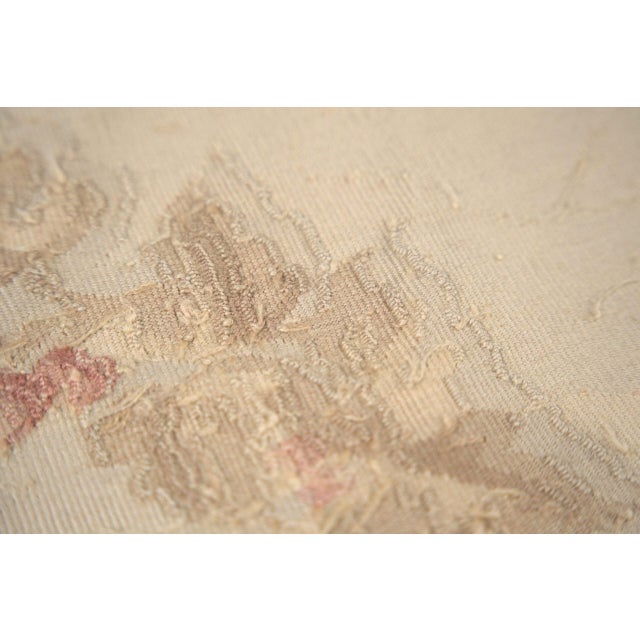 9x11 Vintage Aubusson Flat Weave Wool Rug, Pastel Rose Bouquet For Sale - Image 10 of 14