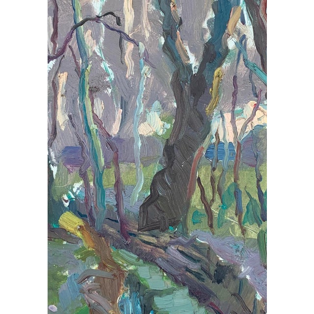Forest Landscape Oil Painting, Ukrainian Art, 1960s For Sale - Image 4 of 6