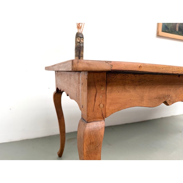 Large Cherrywood Farmhouse Table, 1900s For Sale - Image 11 of 18