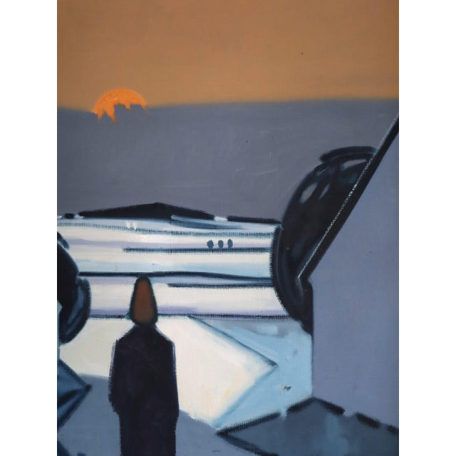 Mid-Century Modern 'Winter Light at Dusk' Vintage Swedish Landscape Oil Painting, Framed For Sale - Image 9 of 11