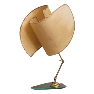 Table Lamp in Glass and Vellum, 1960s For Sale