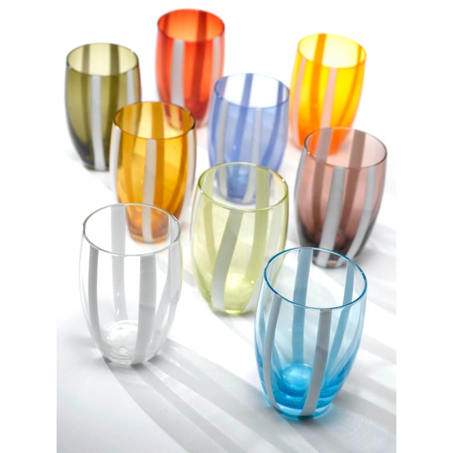 Zafferano Gessato Tumbler in Apple Green - Set of 6 For Sale - Image 4 of 6