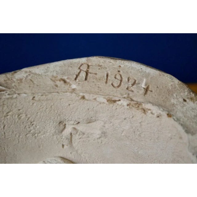 Sculpture Materials Plaster Mask of Child's Face, France, 1924 For Sale - Image 7 of 8