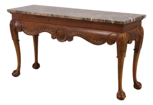 Century Chippendale Style Marble Top Console Table