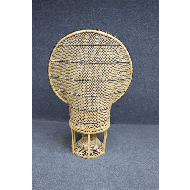 Brown Mid Century Wicker Peacock Chair For Sale - Image 8 of 8