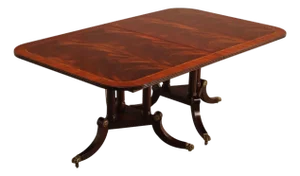 Henkel Harris Regency Style Mahogany Double Pedestal Dining Table