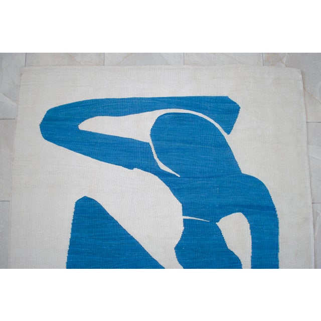 Henri Matisse "Blue Nude I" Inspired Silk Hand Woven Rug Minimalist Home Decor 5x7 Ft Approx For Sale - Image 12 of 16