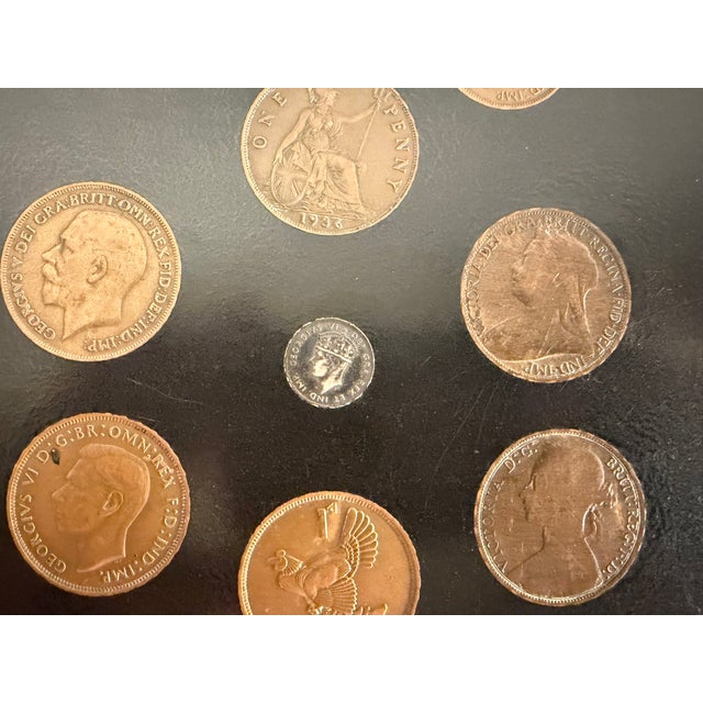 Mid 20th Century Mid-Century Coins of the World Tray With Original Stand For Sale - Image 5 of 10