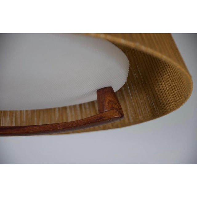 Midcentury Modern Teak and Cord Shade Hanging Lamp from Temde, 1960 For Sale - Image 15 of 18