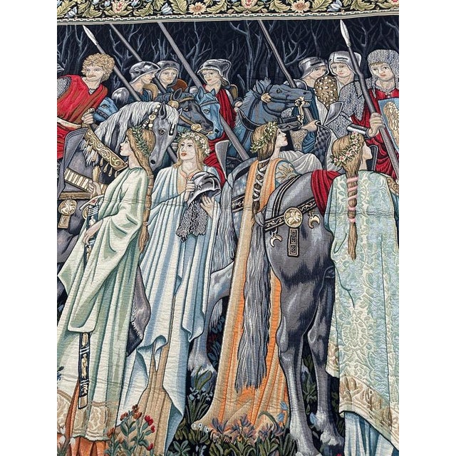 Discover the elegance of this mid-century Flanders jacquard tapestry featuring the exquisite design of the Arming and...