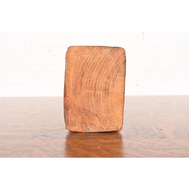 Brown Vintage Hand-Carved Teak Thai Theppanom Sculpture For Sale - Image 8 of 10