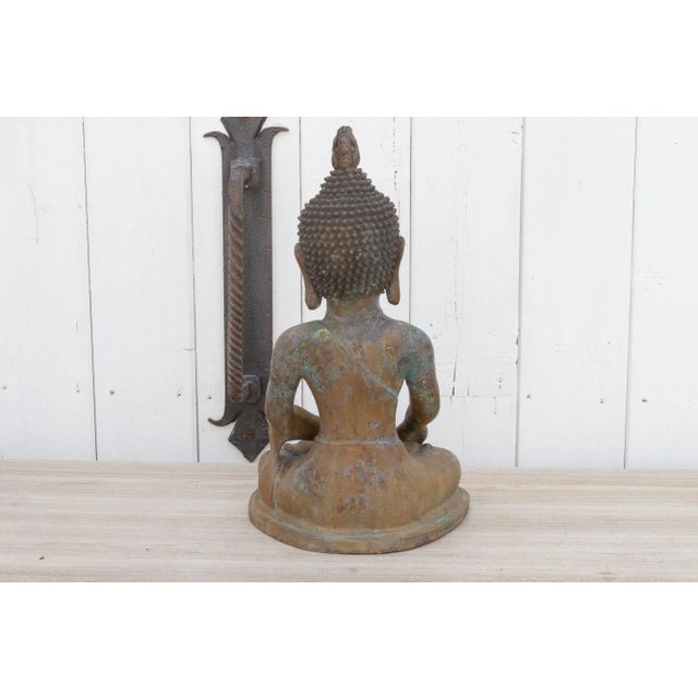 Metal Antique Tall Southeast Asian Bronze Buddha For Sale - Image 7 of 12