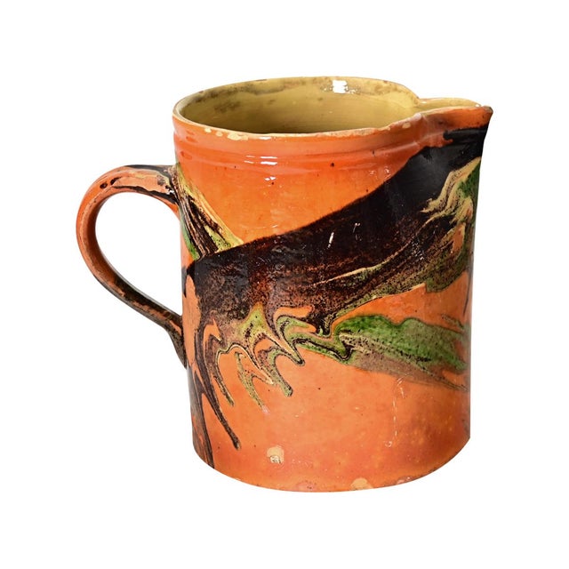 Ceramic 19th Century French Marbled Glazed Pitcher For Sale - Image 7 of 7
