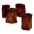 Set of Four Chinese Burl Root Wood Brush Pot Vessels, Scholar’s Desk Accessories For Sale