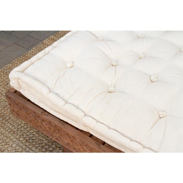 Reclaimed Wood Modern Moroccan Carved Low Sofa For Sale - Image 9 of 14