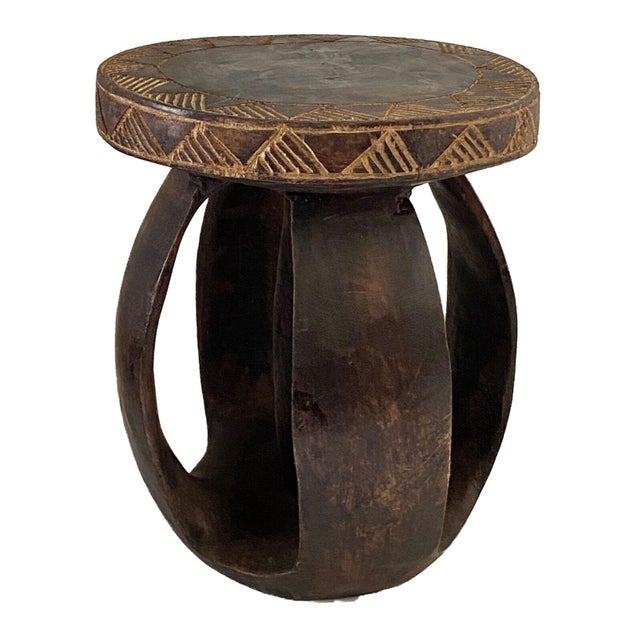 1980s Vintage African Baga Stool/Table Guinea-Bissau 11" H by 9"Diameter For Sale - Image 5 of 8