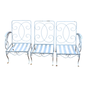 Mid 20th Century Patio Chairs That Adjust From Three Single Seat Chairs to One Three Seat Settee