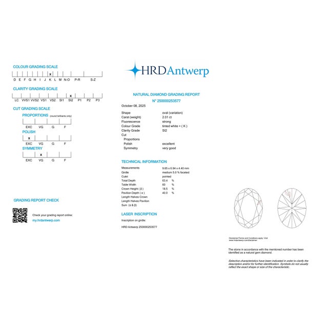 3.01 Ct HRD Certified 3-Stone Diamond Ring Size 7 For Sale - Image 9 of 9