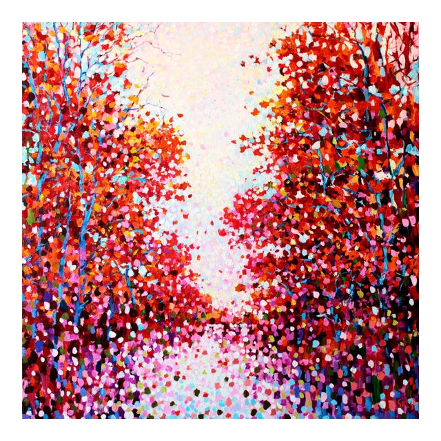 Artist Andrei Sitsko "Trees by the Water Iv" Modern Original Painting For Sale