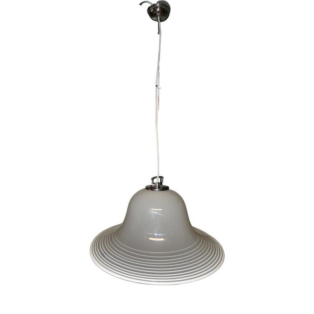 Murano Glass, Steel & Chrome Suspension Light by De Majo, Italy, 1970s For Sale - Image 15 of 15