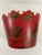 1950s-70s Chinoiserie Red Toleware Cachepot or Jardiniere For Sale - Image 9 of 15