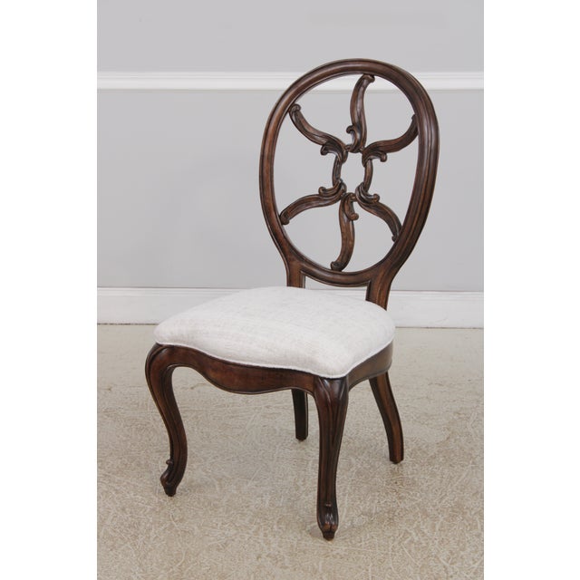 Set of 6 Henredon Pierced Back Dining Room Chairs For Sale - Image 11 of 18