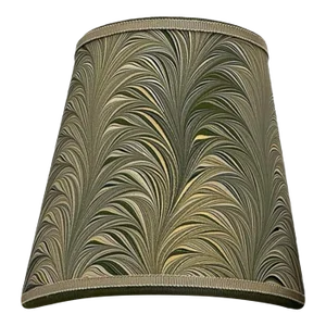 Olive Green Flame Pattern Marbled Paper Chandelier Shade - 3”x5.5” x5”