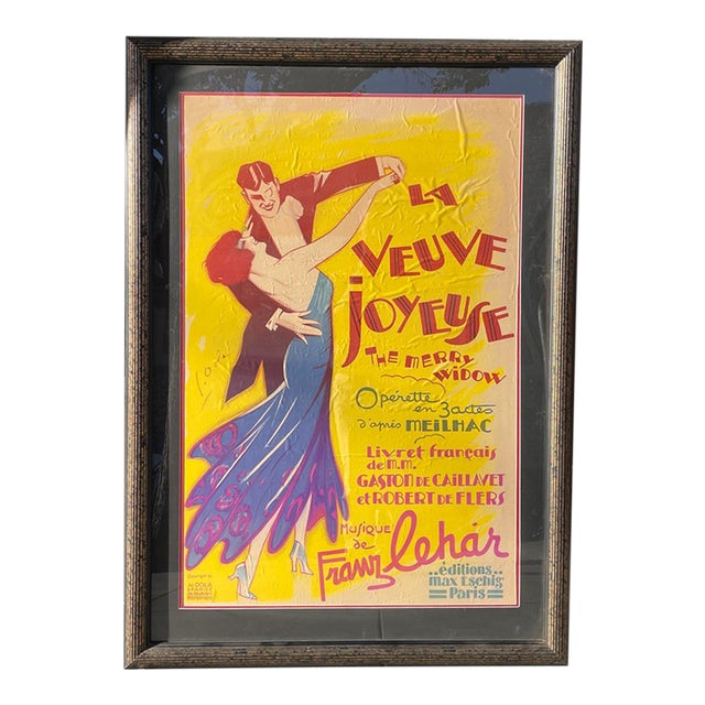 Vintage Art Deco La Veuve Joyeuse Movie Poster For Sale