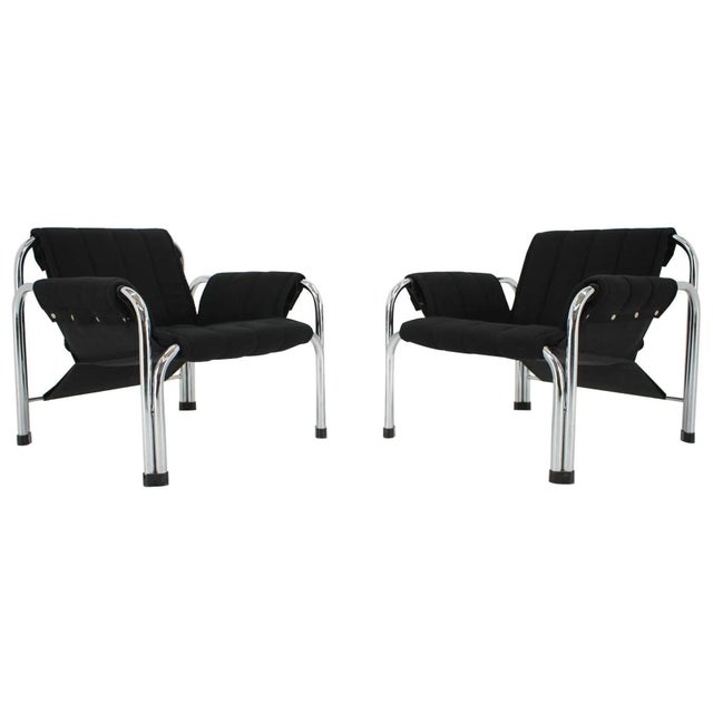 Silver Chrome Armchairs by Viliam Chlebo, Czechoslovakia, 1980s, Set of 2 For Sale - Image 8 of 8