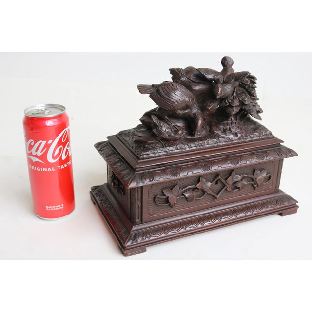 Antique 19th Century Swiss Black Forest Jelwery Box with Birds, 1880 For Sale - Image 9 of 10