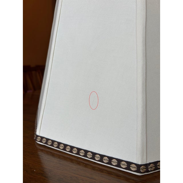Silk Lampshade With Patterned Trim For Sale In New York - Image 6 of 6