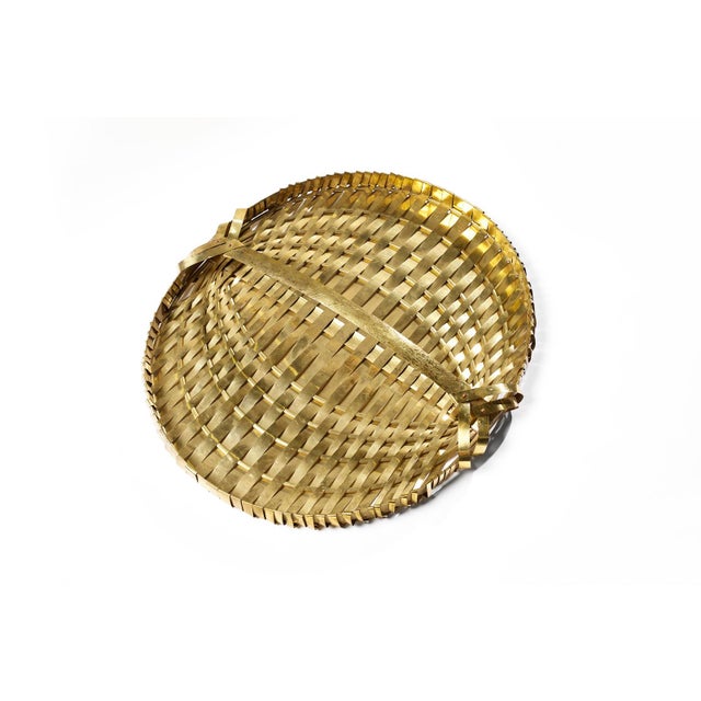 1970s Hollywood Regency Braided Brass Tray, Italy, 1970s For Sale - Image 5 of 10